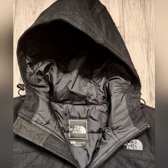 The North Face Hyvent Wool Blend Hooded Belted Jacket Black Size SP - Picture 7 of 11
